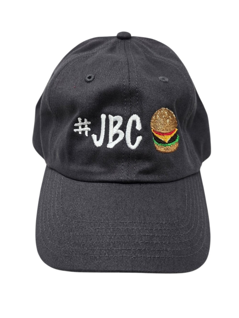 Richardson R65 JBC Hamburger Embroidered Dad Hat Gray Adjustable Cotton Cap